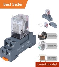 24V DC 10 AMP Electromagnetic Relay - 8-Pin Socket Mount with Indicator Light