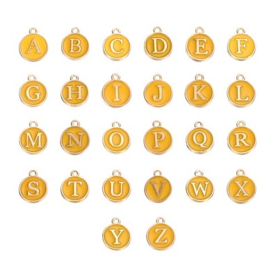 Schmuckherstellung Charme Großhandel, 26Pcs runde Alphabet-Buchstabenanhänger