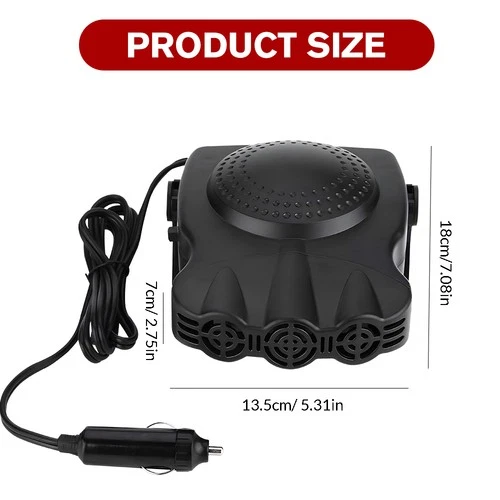 200W Portable Electric Car Heater 12V DC Heating Fan Defogger Defroster Demister - Picture 4 of 19
