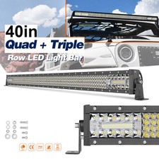 40 Quad Row Led Work Light Bar Spot Flood Combo Driving Offroad 4wd Utv Suv Atv