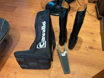 EGO7 Reitstiefel schwarz Gr. 42 L/-1 mit Tasche, Spannern & Stiefelknecht - Bild 1 von 4