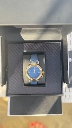Baldinini Women’s Watch Blue Navy Gold Crystal Swiss Made Genuine Leather New image 3