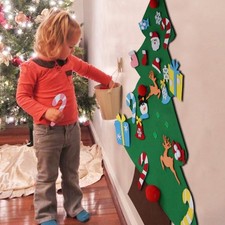 3ft DIY Felt Christmas Tree with 26 Ornaments   Reusable Wall Decor