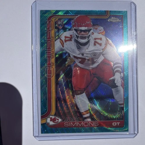 Josh Simmons RC #304 Rookie Aqua Refractor 131/199 2025 Topps Chrome Football