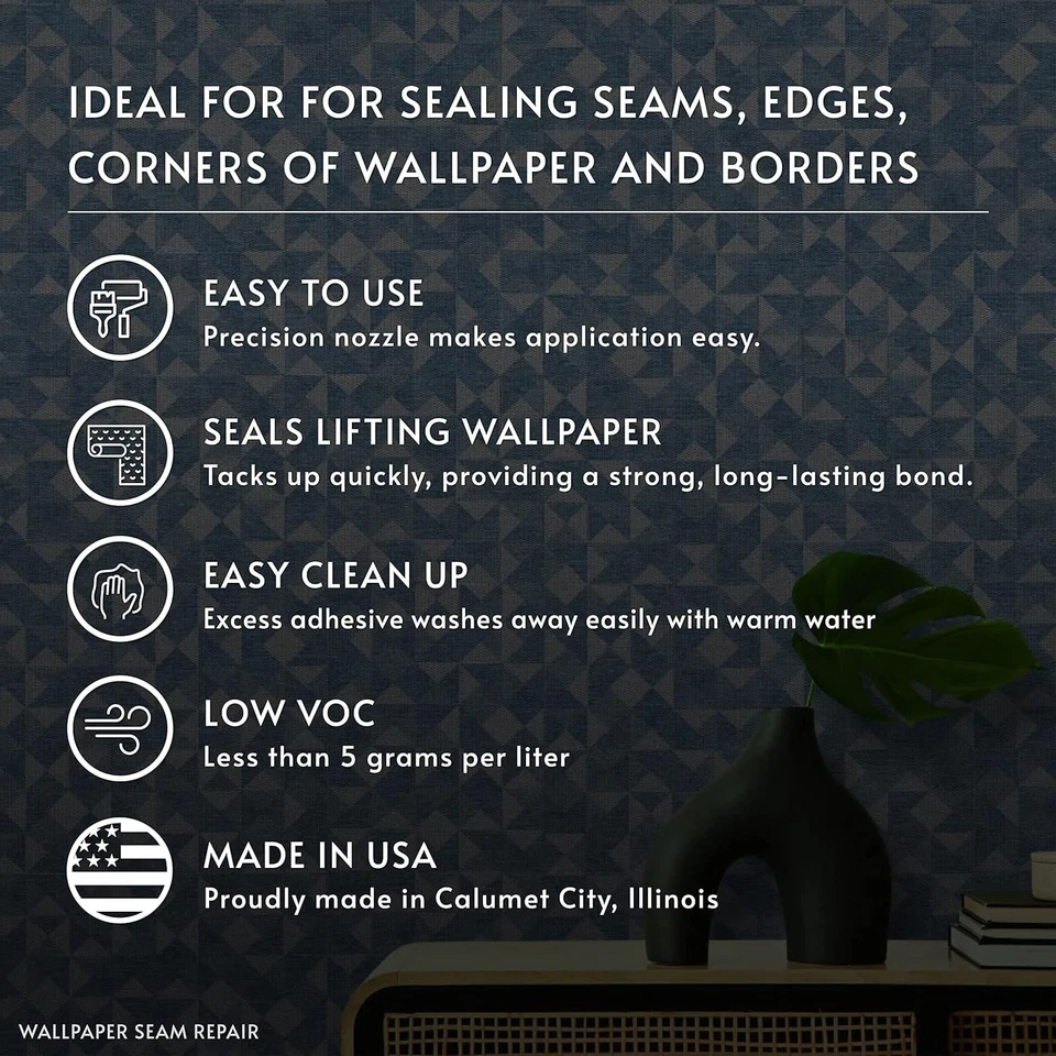 Pegamento adhesivo para reparación de costuras de papel tapiz romano de 3 oz para bordes y costuras rasgadas Foto 2 de 4