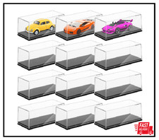 12 Pack Clear Acrylic Display Case for 1/64 Scale Hot Wheels Model Cars Toys
