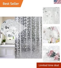 Clear Cobblestone Shower Curtain Liner with Weighted Bottom - Heavy Duty 54 x 72
