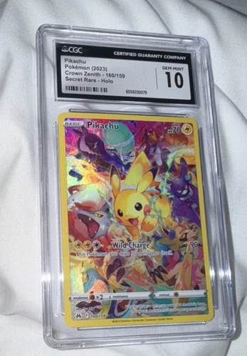 Pokémon Pikachu Secret Rare Holo CGC 10 Crown Zenith 160/159 Basic 70 HP