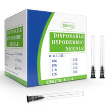 100Pcs 22Ga 1.5 Inch /38Mm Needles, Disposable Luer Lock Industrial Accessori...