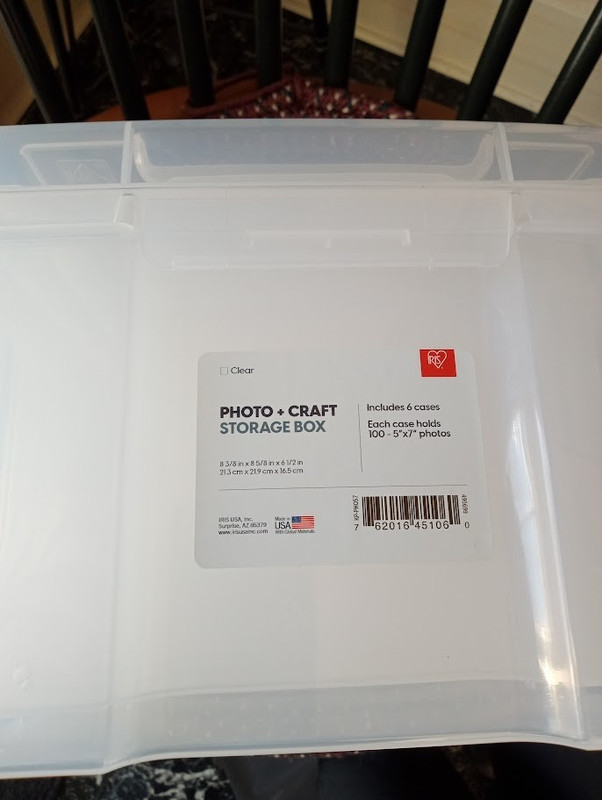 Photo & Craft Storage Box (8 3/8 x 8 5/8 x 6 1/2)-Clear-With 6 Storage Cases