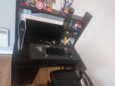 IKEA Micke Computer Desk Black/Brown with Drawers and Shelves