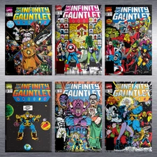 Marvel Infinity Gauntlet Vintage Comic Cover High Quality Magnet Set #1 - 6