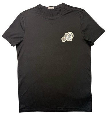 Moncler Black T-Shirt Size M Logo Patch Authentic Tried On Only | eBay