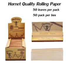 HORNET 50 x Booklet 78mm Natural 1 1/4 Brown Cigarette Rolling Paper