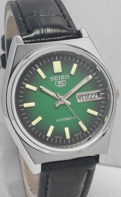 Seiko 5 Automatic 21 Jewels Day/Date Wrist Watch For Men's In Working Condition