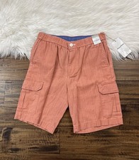 Tommy Bahama Men's Size Small Linen The Dream Cargo Shorts 9  Canyon Orange NWT