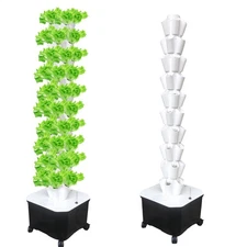 Vertical Hydroponic Garden Tower System Aeroponics Home Grow Kit  50-70Pot 