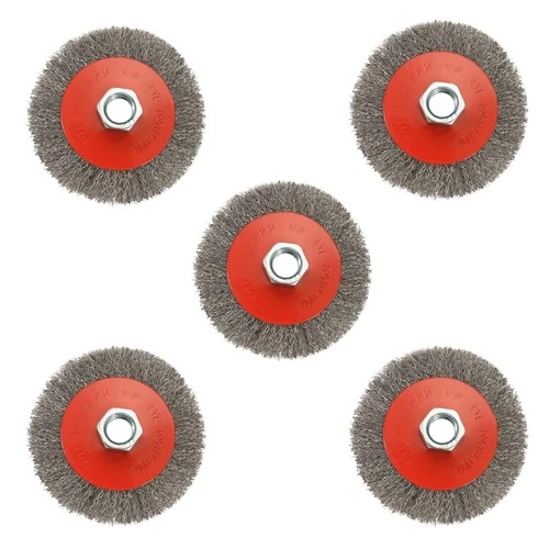 5 Pack 4 Inch Coarse Crimped Wire Wheel Brush for Angle Grinder with 5/8 - Picture 1 of 7