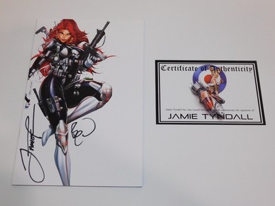WHITE WIDOW #1 PUNISHER PARTIAL BLANK VARIANT SIGNED BENNY + JAMIE TYNDALL COA