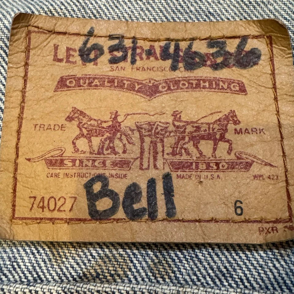 Vintage Levi’s Orange Tab Denim Trucker Jacket 74027 USA Kids Size 6 - Image 2 of 4