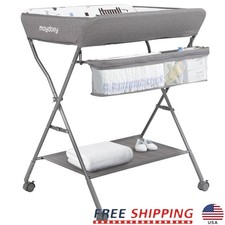 Adjustable Baby Diaper Changing Table Portable Folding Station W/ Storage New