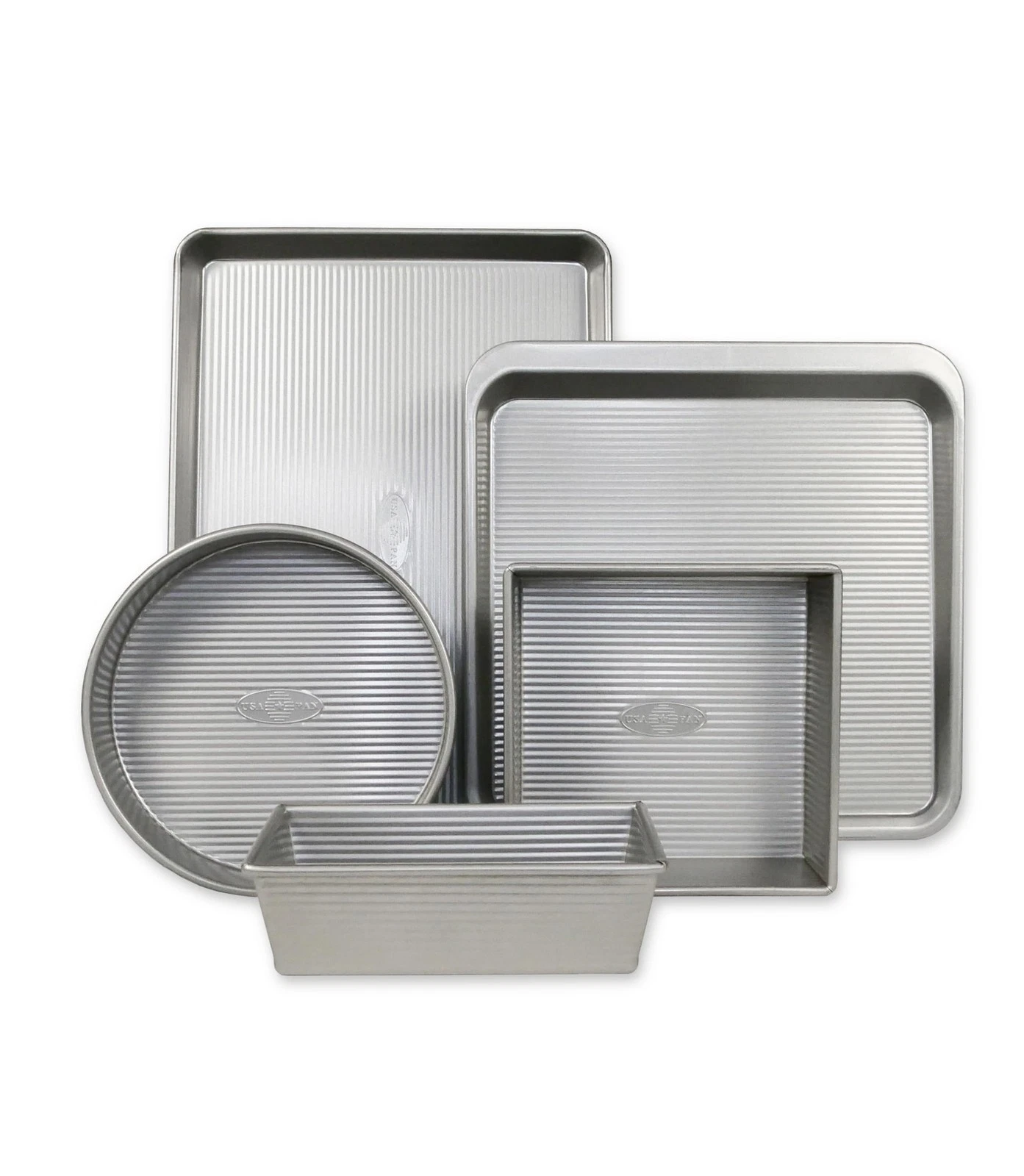 USA Pan 5 Piece Bakeware Set Nonstick Aluminized Steel Baking Pans