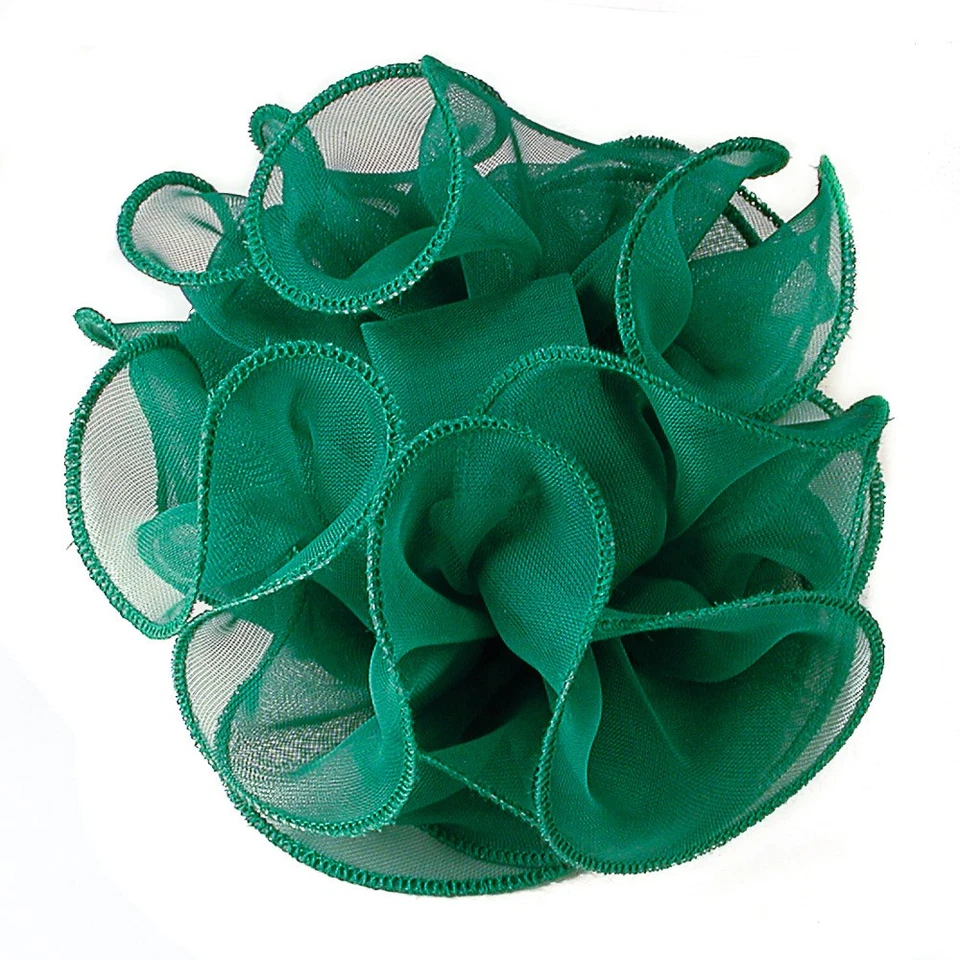 Chiffon Ruffled Jaw Clip Claw Hair Bow 30 Colors - Image 4 of 4