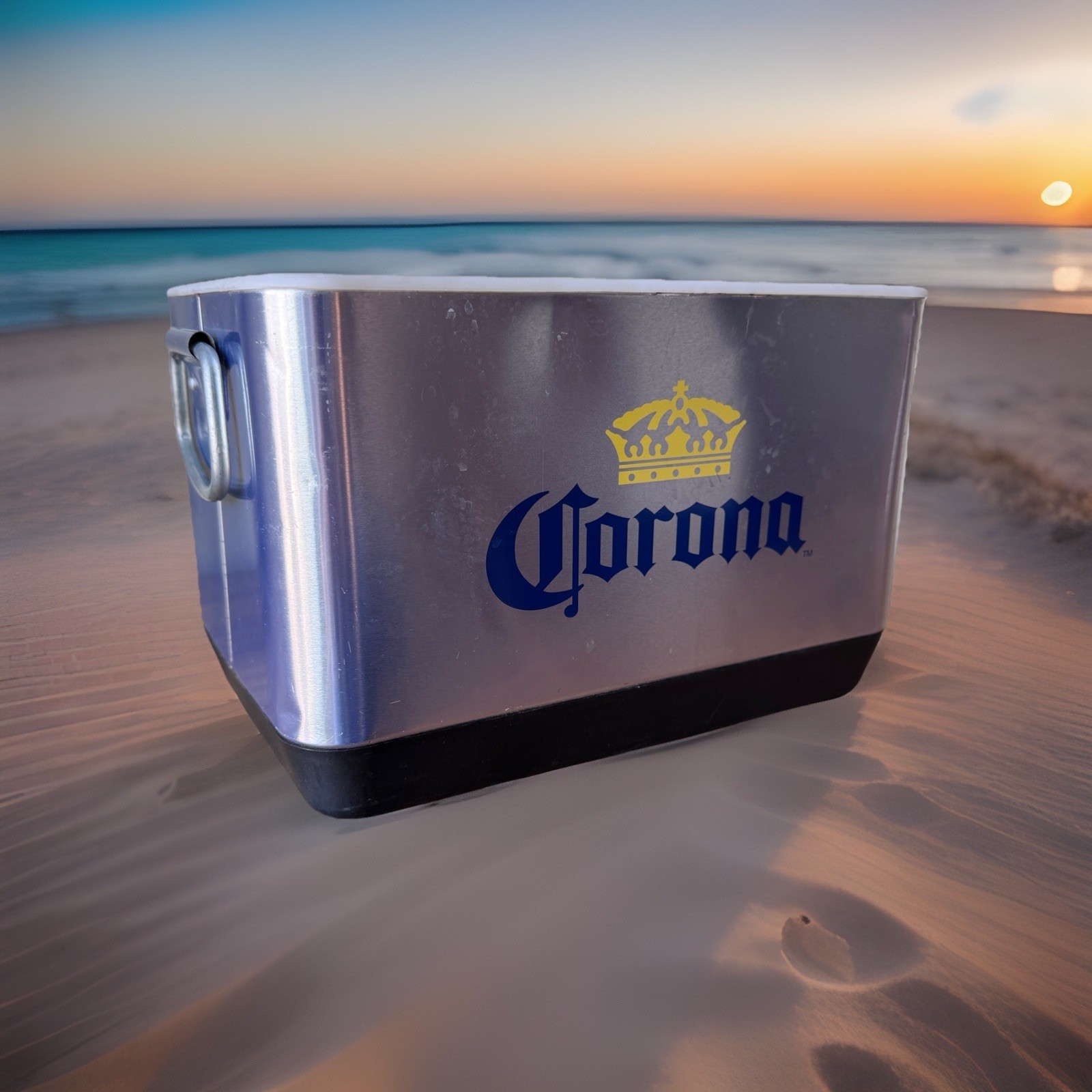 Ice Bin Metal Aluminum W/ Liner 11&rdquo; Party Tub Lake Vibe