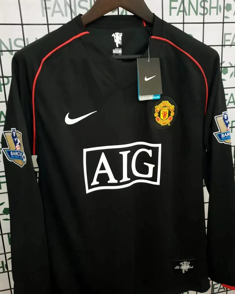Camiseta Manchester United 2007/2008 manga larga negra visitante - Cristiano Ronaldo #7 Foto 4 de 4