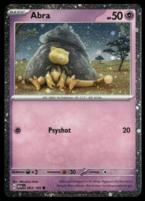 Abra (Cosmos Holo) 063/165 Pokemon Card TCG