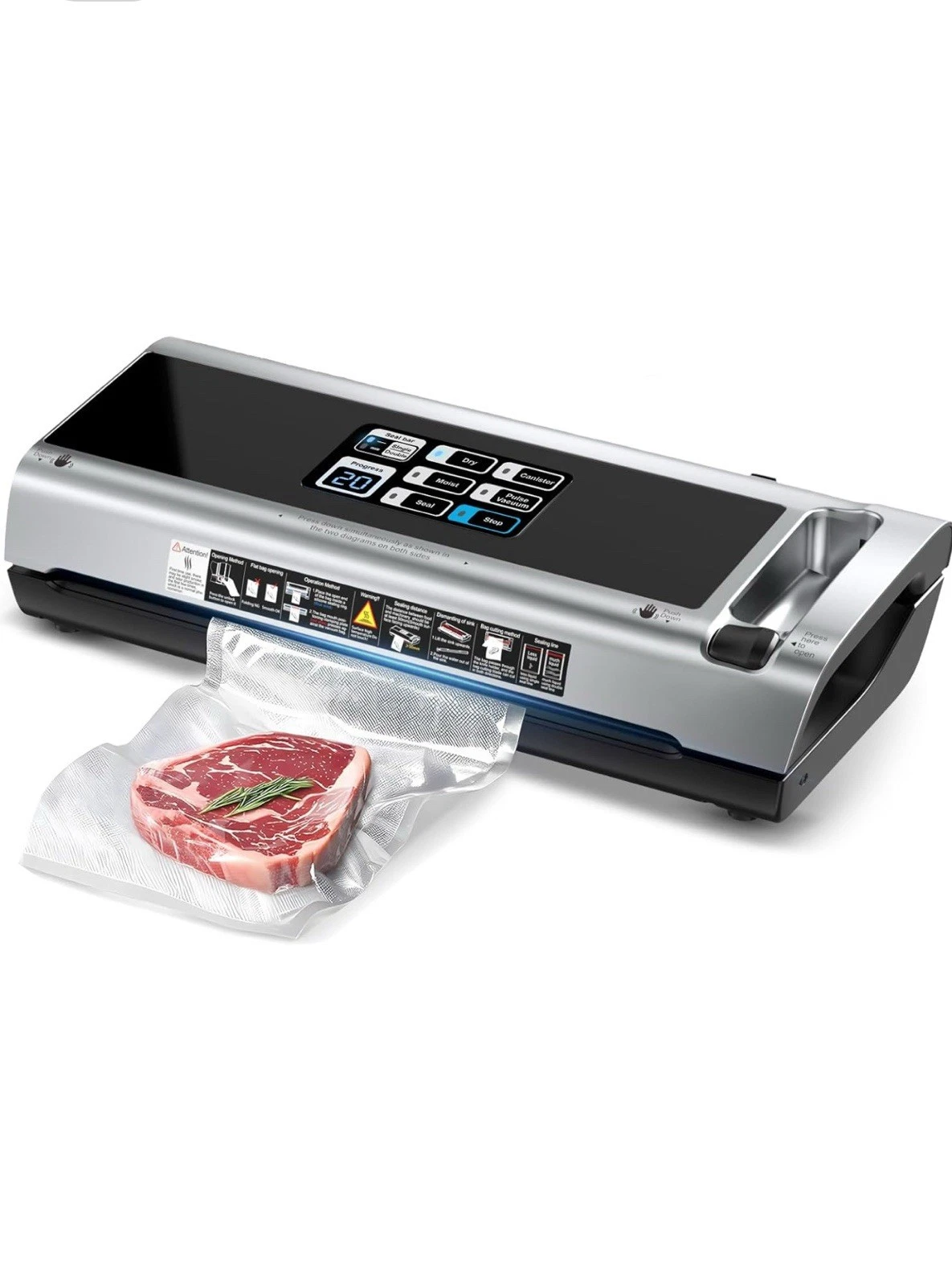 Vacuum Sealer Machine 90KPa One Touch Detachable Easy Clean for Food Storage
Opens in a new window o