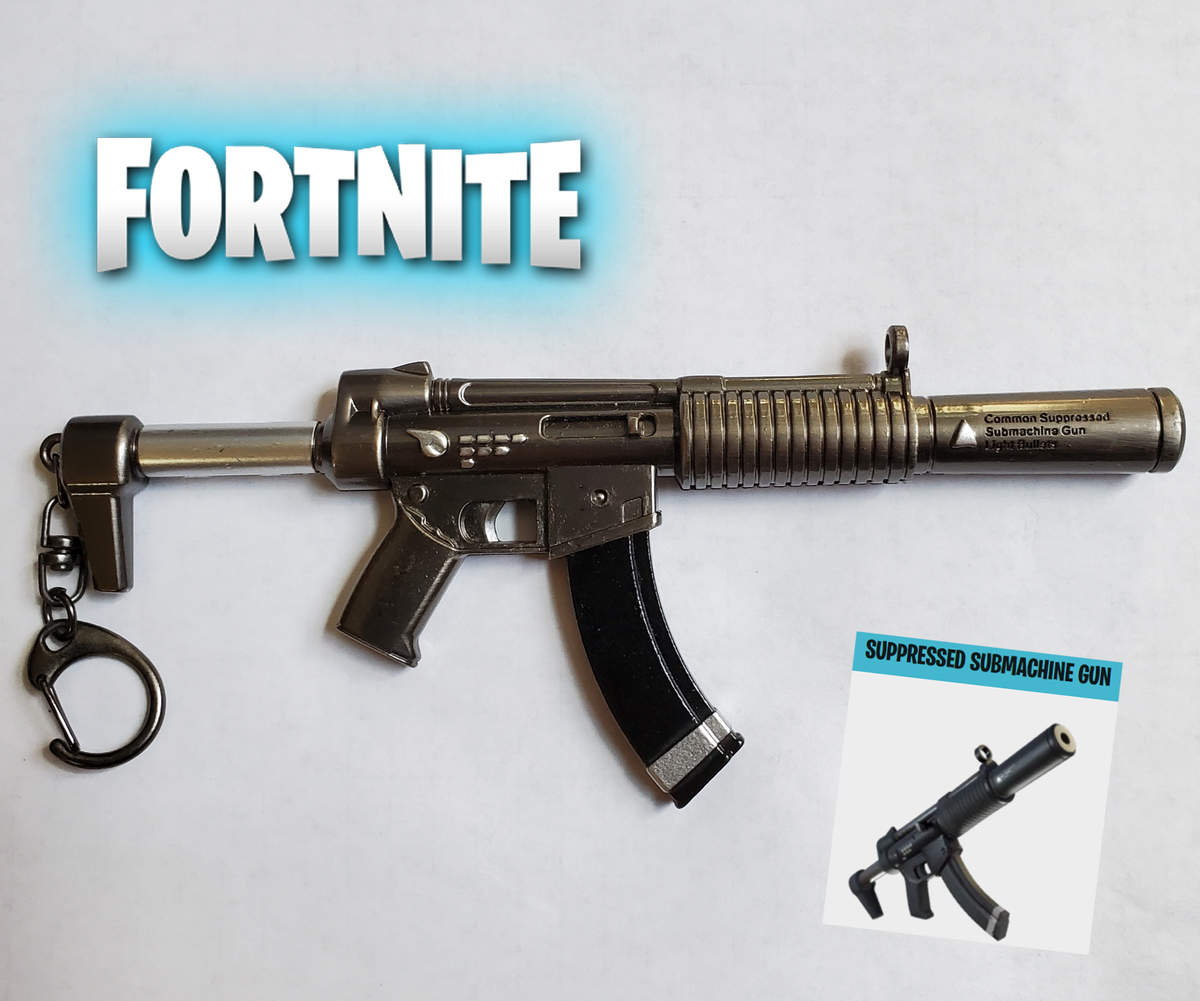 Fortnite Battle Royale Suppressed Submachine Gun Keychain ~6