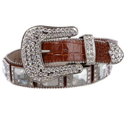 Western PU Leather Belt with Concho Buckle for Women BAOKELAN Wide Disc Belts for Women Concho Leather Disk Link  main image 3