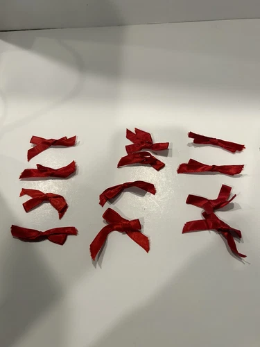 Vtg Mattel Chatty Baby Original Satin Ribbon Hair Bows 12 w/TINY BOBBY PINS