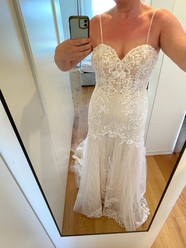 Brautkleid, Hochzeitskleid, Gr. 38, Mermaid, Perlen & Spitze, neuwertig - Bild 6 von 12