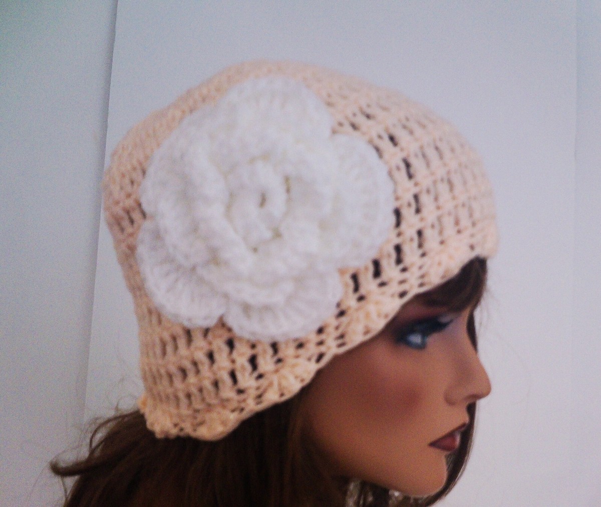 Women\'s Cotton Crochet Slouchy Beanie Hat Handmade Knit Summer Skull Cap Beige ZLYC Women Cotton Crochet Slouchy Beanie Hat Handmade Knit  main image 4