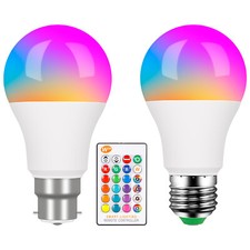 RGB Bulb B22 E27 Led Light 16 Colour Changing Remote Control Bayonet Screw Lamp