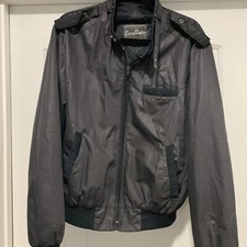 Vintage 90s Barry Dolan Jacket Mens Large Black Full Zip