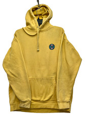 Vintage Cross Colours Hiphop Hoodie Medium M Yellow Sweatshirt Distressed