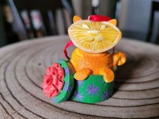 Enesco Home Grown Orange Cat Ornament