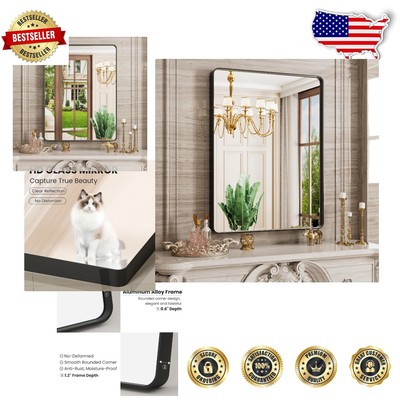 Elegant 24x36 Anti-Rust Vanity Mirror - High-Definition Tempered Glass Design