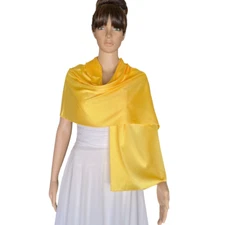 Daffodil Yellow Silk Shawl. Handmade Long Scarf. Wrap Scarf. Soft Fashion Scarf.