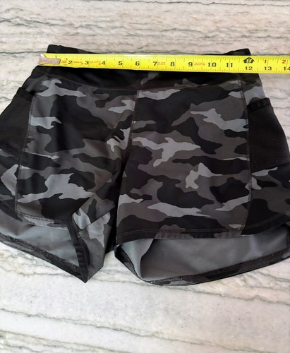 Athleta Girl Record Breaker 3" Black Camo Shorts Size L 12 - Picture 9 of 11