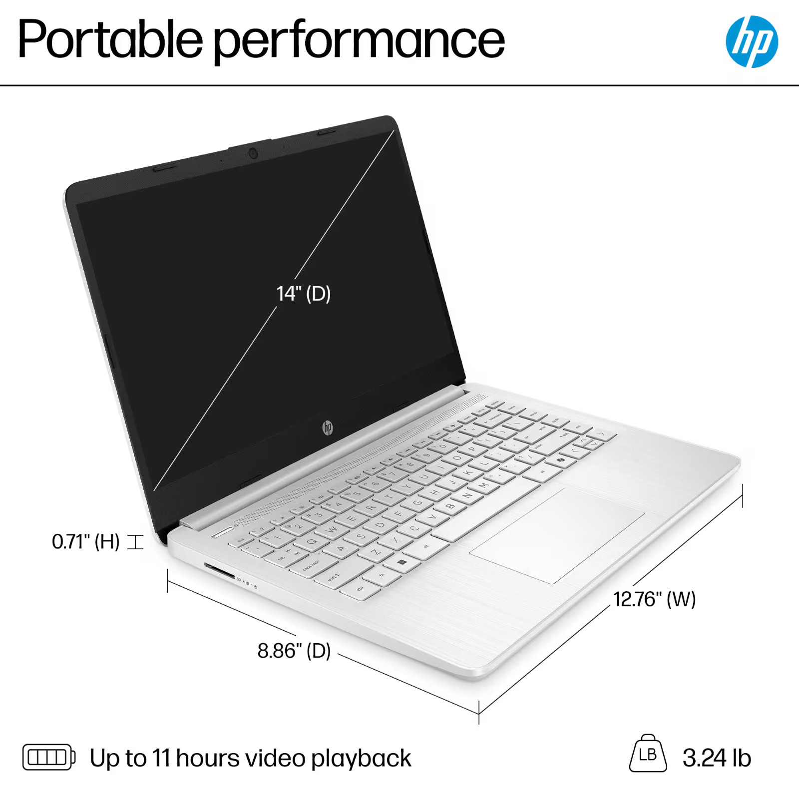 Laptop HP 2026 más reciente de 14" con procesador Intel de cuatro núcleos, hasta 16GB de RAM y 628GB de almacenamiento, imagen 9