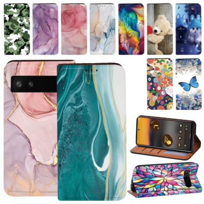 Stoßfeste Handy-Hülle Leder Ständer Kunst über Hülle für Google Pixel 6/Pixel 6A/Pixel 7