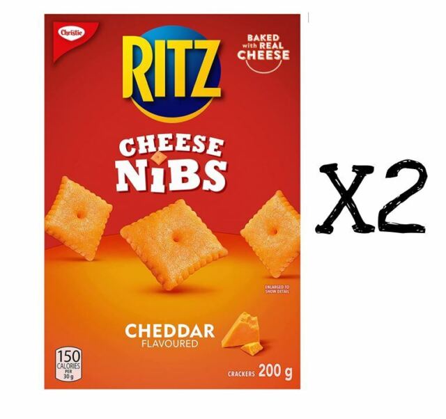 CHRISTIE Kraft Snacking Cheese Nibs Crackers New 2 boxes (200 grams each) CANADA