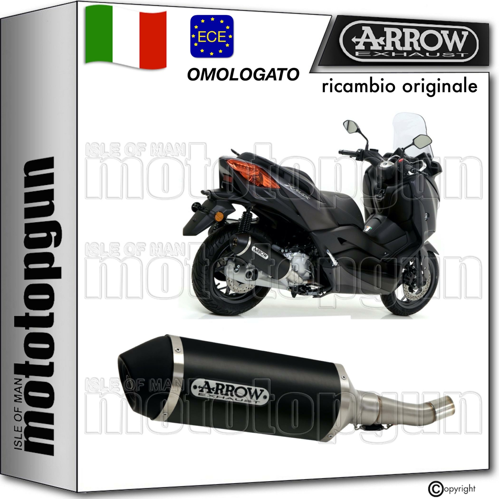 ARROW SCARICO NOCAT OMOLOGATO URBAN ALLUMINIO NERO YAMAHA XMAX X-MAX 300 2020 20