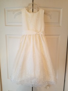cream lace flower girl dress