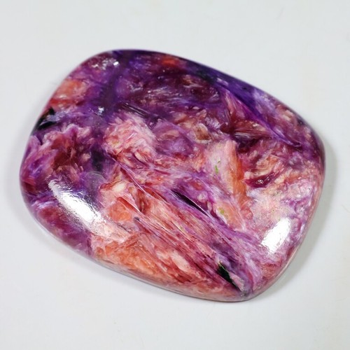 NATURAL HIGH QUALITY PINK PURPLE CHAROITE RECTANGLE FANCY CABOCHON GEMSTONE AAA - Picture 6 of 20