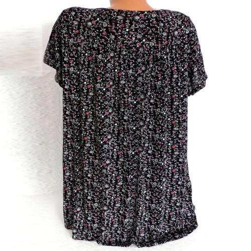Damen Kurzarm Tops Baggy Bluse Daily Damen Übergröße V-AUSSCHNITT T-Shirt - Bild 15 von 39